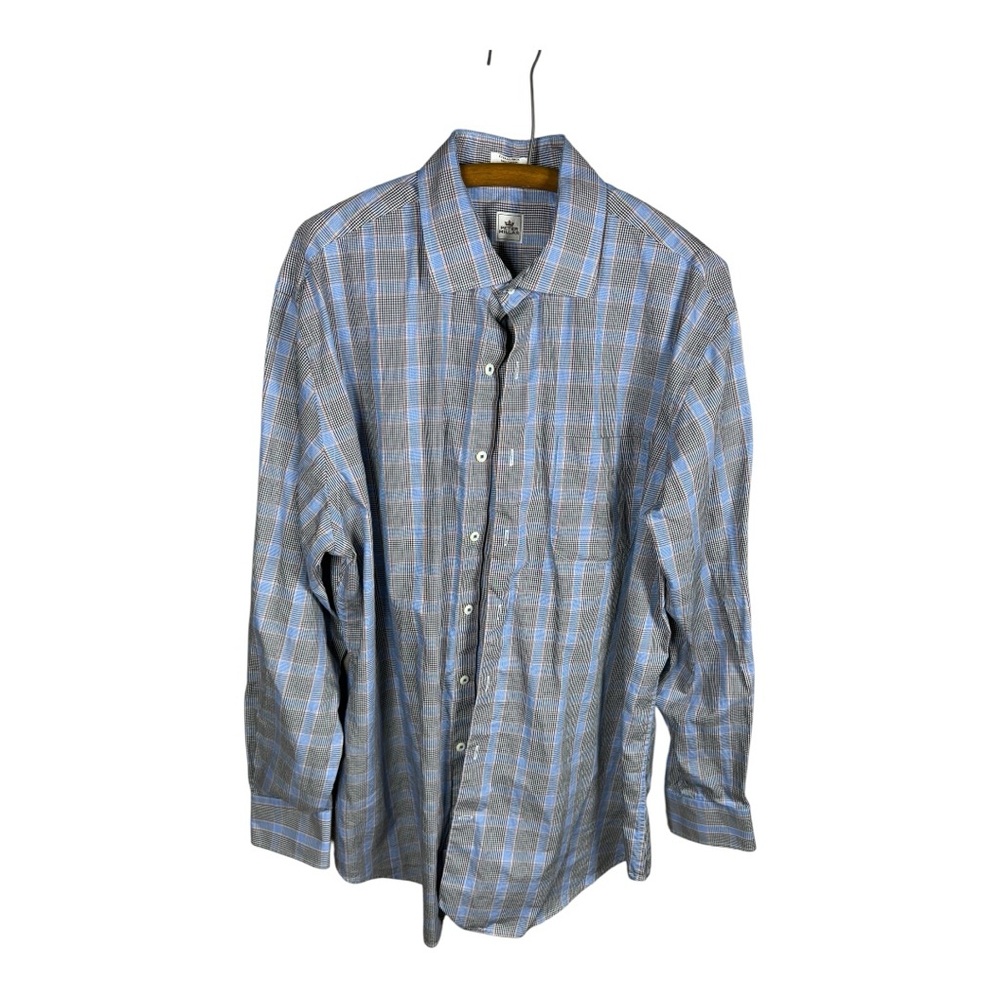 Peter Millar Blue and Gray Casual Button Down Shirt